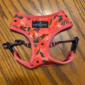 Lucy & Co reversible Small harness. Posey Pink